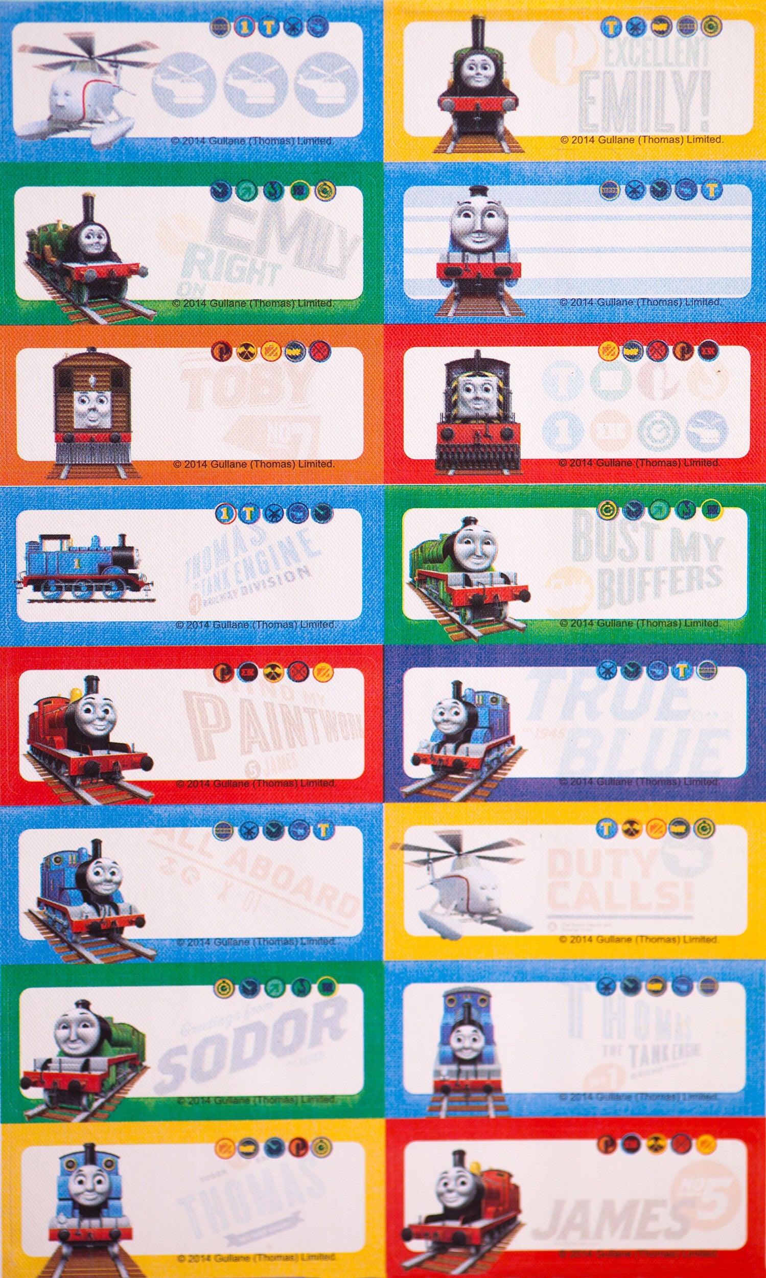 Thomas and Friends Iron-on Labels